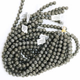 Lava Stone (Gun Metal)(Electroplated)(Round)(6mm)(8mm)(10mm)(16"Strand)