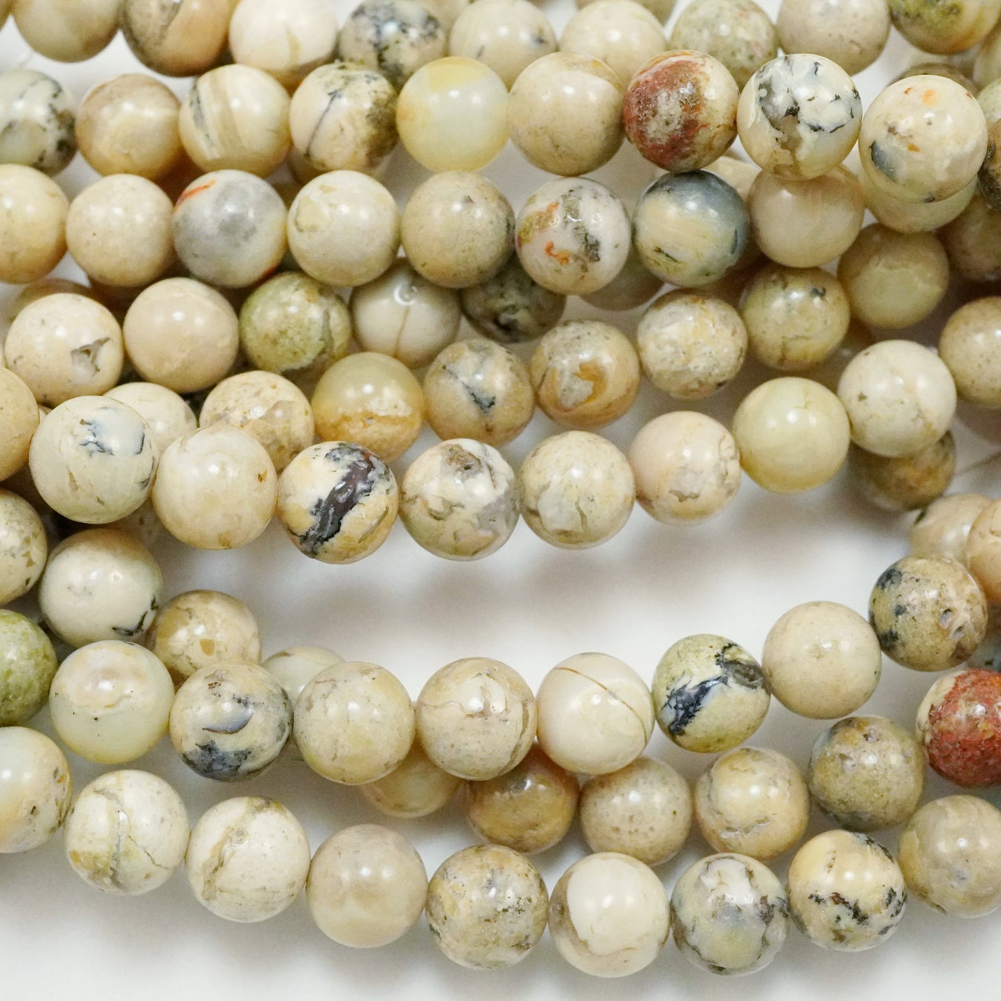 White African Opal (Round)(Smooth)(6mm)(8mm)(10mm)(16"Strand)