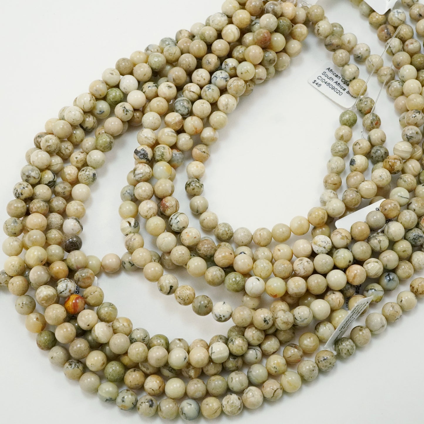 White African Opal (Round)(Smooth)(6mm)(8mm)(10mm)(16"Strand)