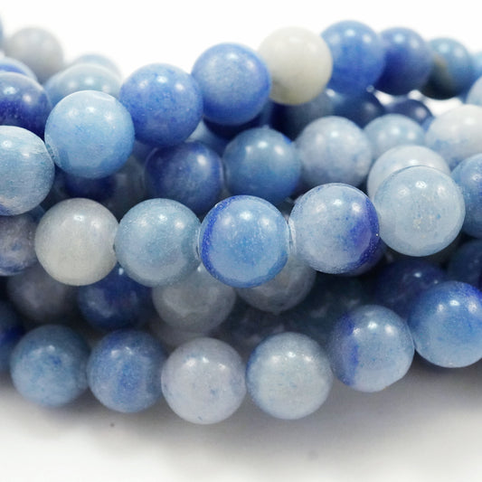 Blue Aventurine (Round)(Smooth)(4mm)(6mm)(8mm)(10mm)(16"Strand)