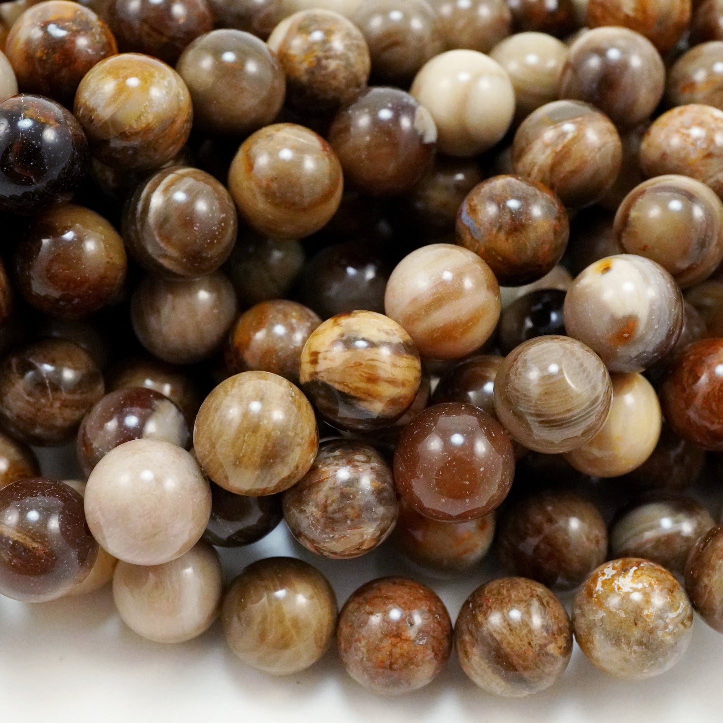 Wood Opalite (Round)(Smooth)(4mm)(6mm)(8mm)(10mm)(16"Strand)