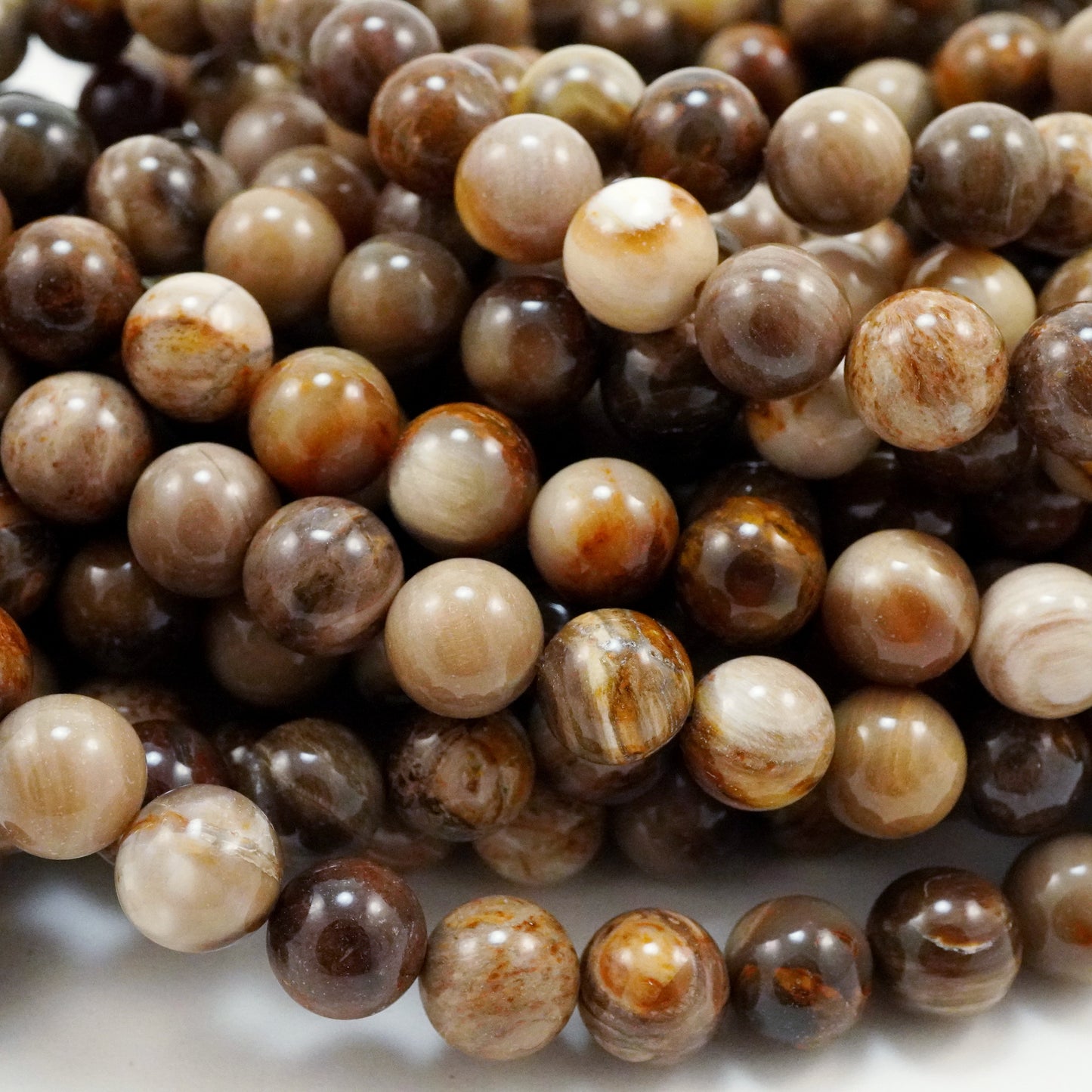 Wood Opalite (Round)(Smooth)(4mm)(6mm)(8mm)(10mm)(16"Strand)