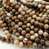 Wood Opalite (Round)(Smooth)(4mm)(6mm)(8mm)(10mm)(16"Strand)