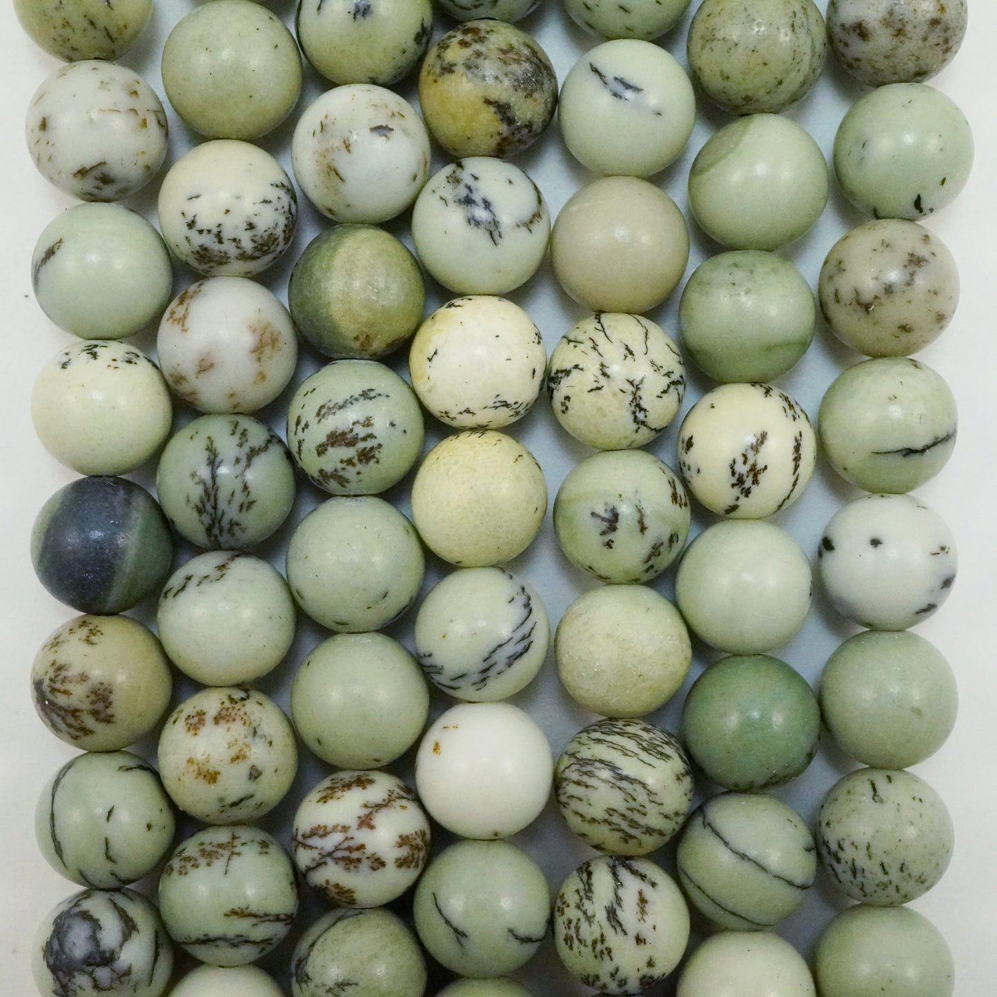 Dendritic Jasper (Round)(Smooth)(4mm)(6mm)(8mm)(10mm)(16"Strand)