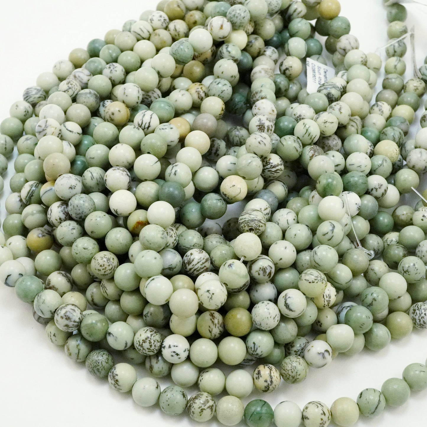 Dendritic Jasper (Round)(Smooth)(4mm)(6mm)(8mm)(10mm)(16"Strand)