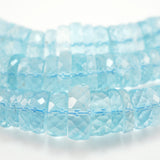 Aquamarine (AAA)(Rondelle)(Faceted)(Graduated)(3mm-10mm)(16"Strand)
