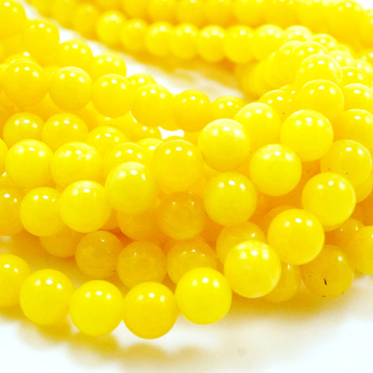 Honey Jade (Round)(Smooth)(Dyed)(6mm)(8mm)(10mm)(16"Strand)