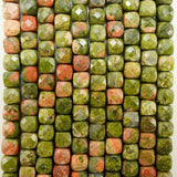 Unakite (Cube)(Micro)(Faceted)(4mm)(15"Strand)