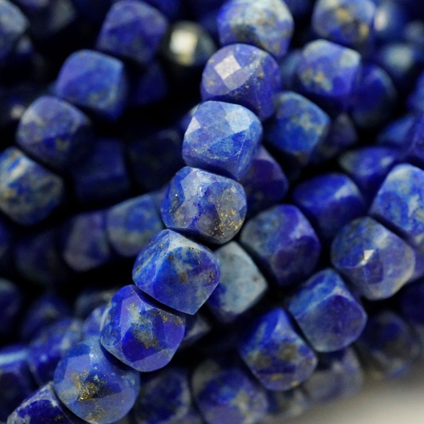 Lapis Lazuli (Cube)(Micro)(Faceted)(4mm)(15"Strand)