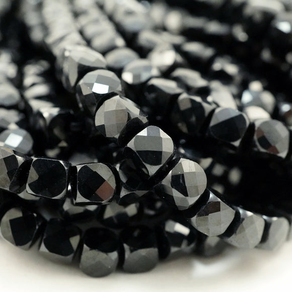 Black Spinel (Cube)(Micro)(Faceted)(4mm)(15