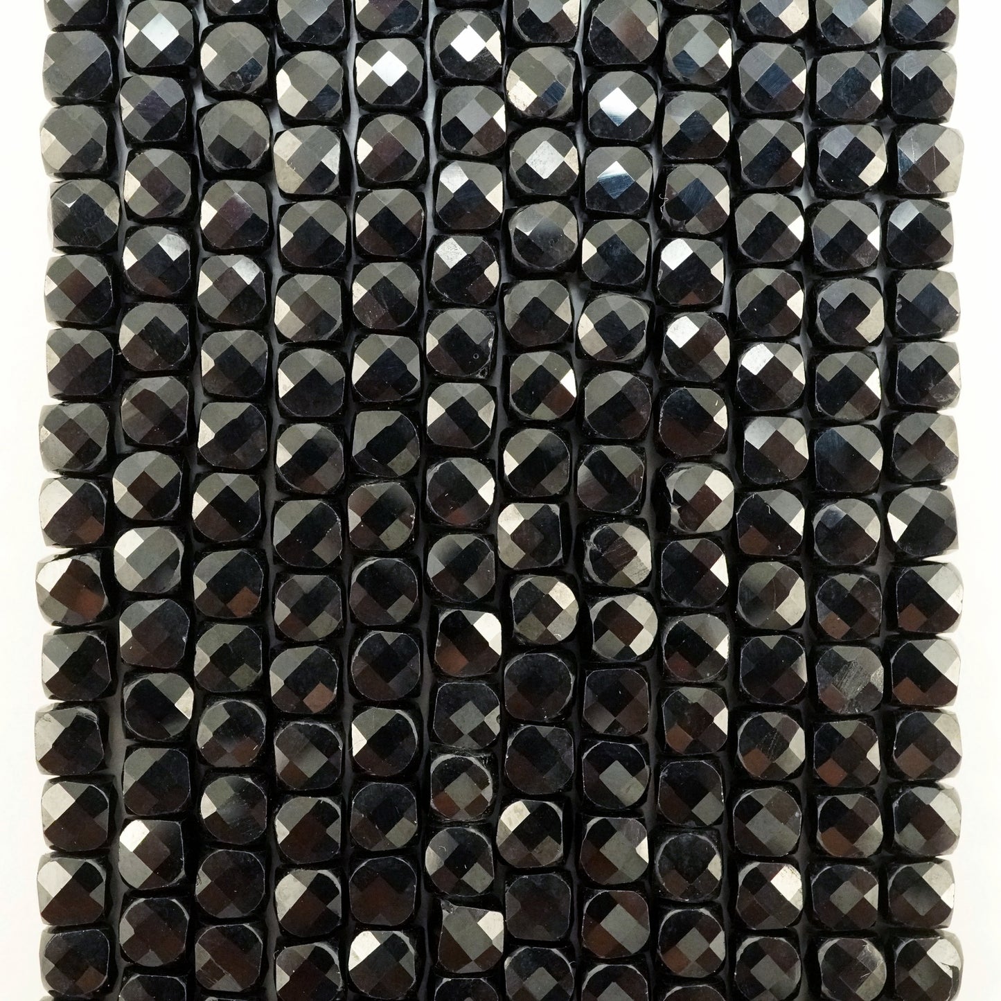 Black Spinel (Cube)(Micro)(Faceted)(4mm)(15"Strand)