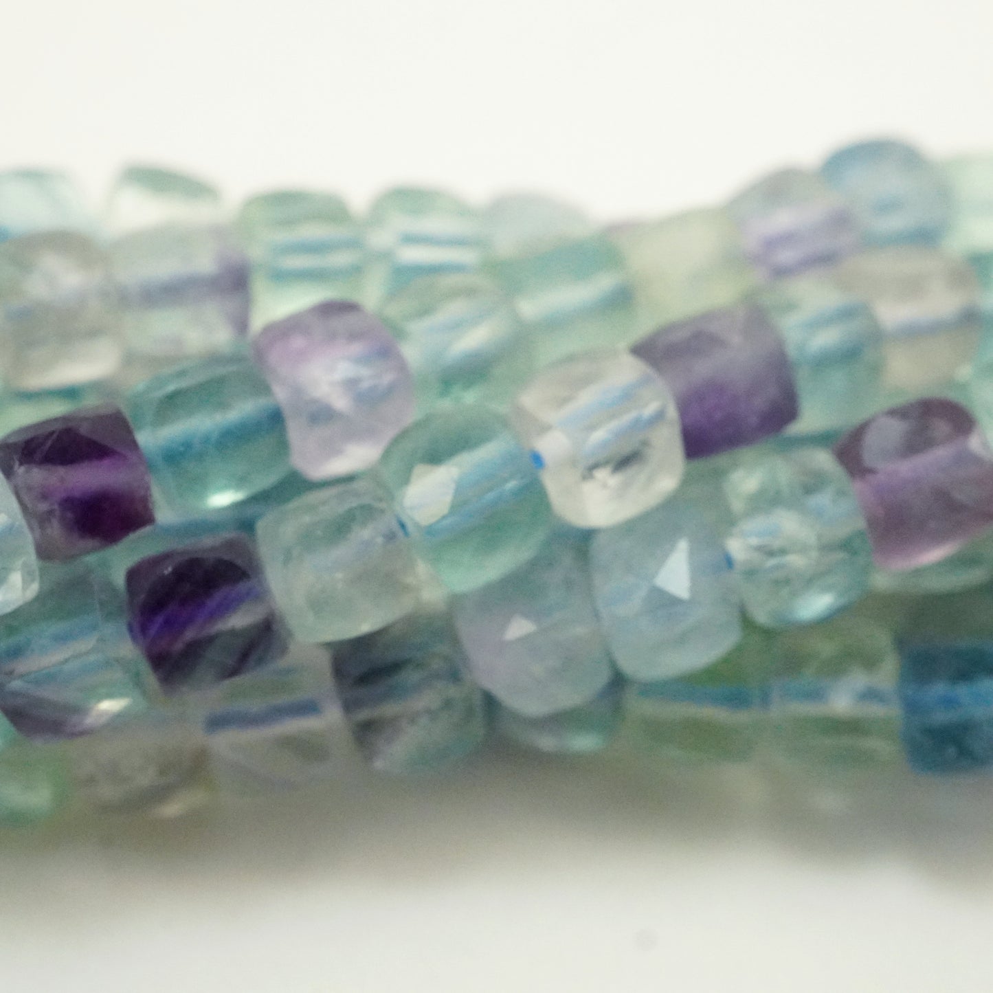 Fluorite (Cube)(Micro)(Faceted)(4mm)(15"Strand)