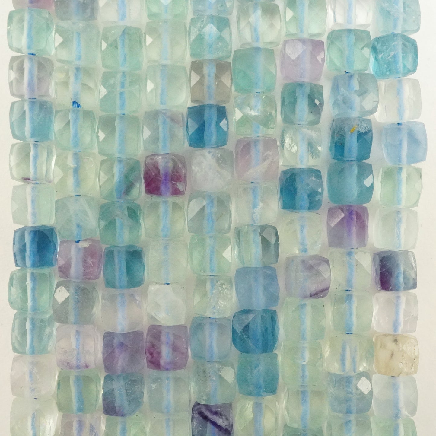 Fluorite (Cube)(Micro)(Faceted)(4mm)(15"Strand)