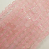 Rose Quartz (Cube)(Micro)(Faceted)(4mm)(15"Strand)