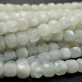 Rainbow Moonstone (Cube)(Micro)(Faceted)(4mm)(15"Strand)