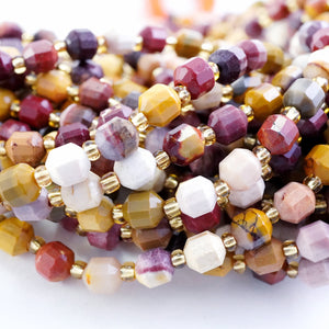 Mookaite (Barrel)(Faceted)(6x5mm)(16"Strand)
