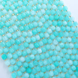 Amazonite (Barrel)(Faceted)(6x5mm)(16"Strand)