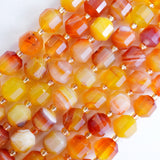 Red Banded Agate (Barrel)(Faceted)(8x7mm)(16"Strand)