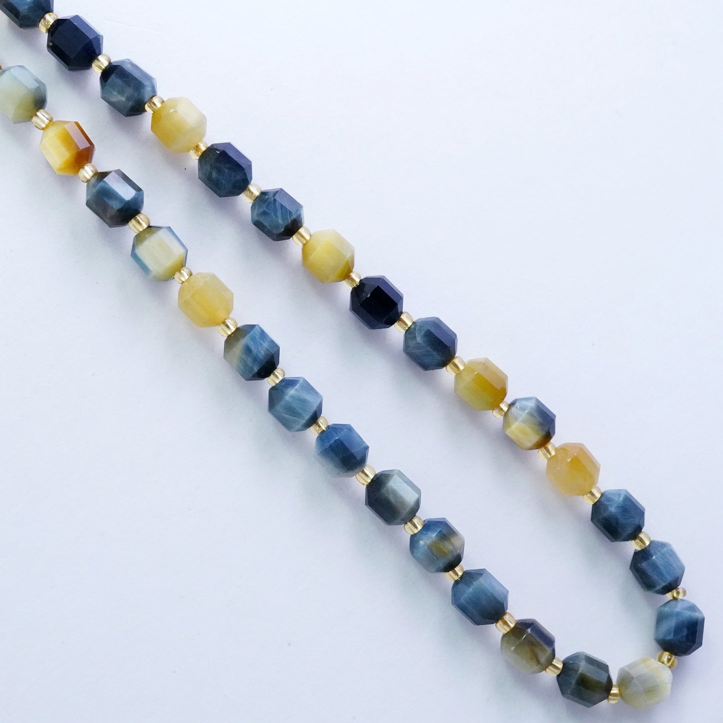 Golden Hawk's Eye (Barrel)(Faceted)(8x7mm)(16"Strand)