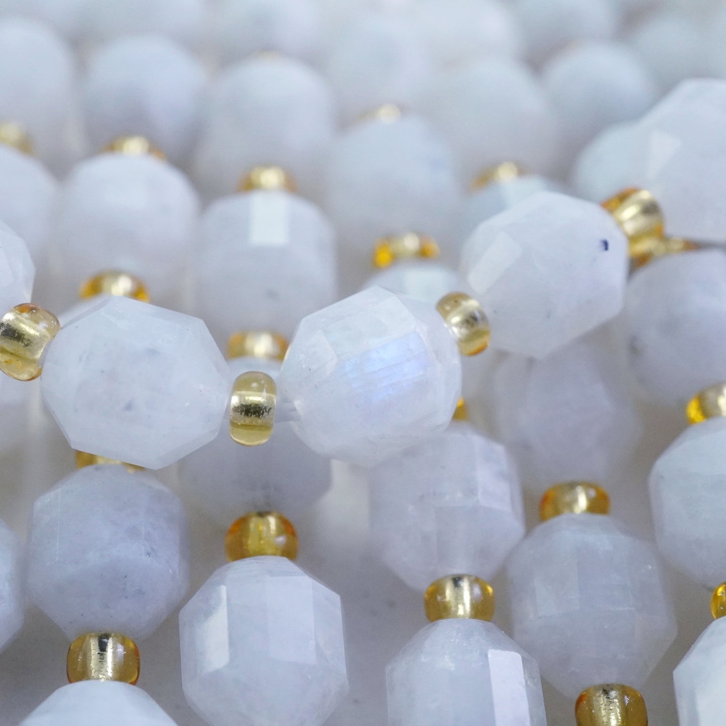 Rainbow Moonstone (Barrel)(Faceted)(8x7mm)(16"Strand)