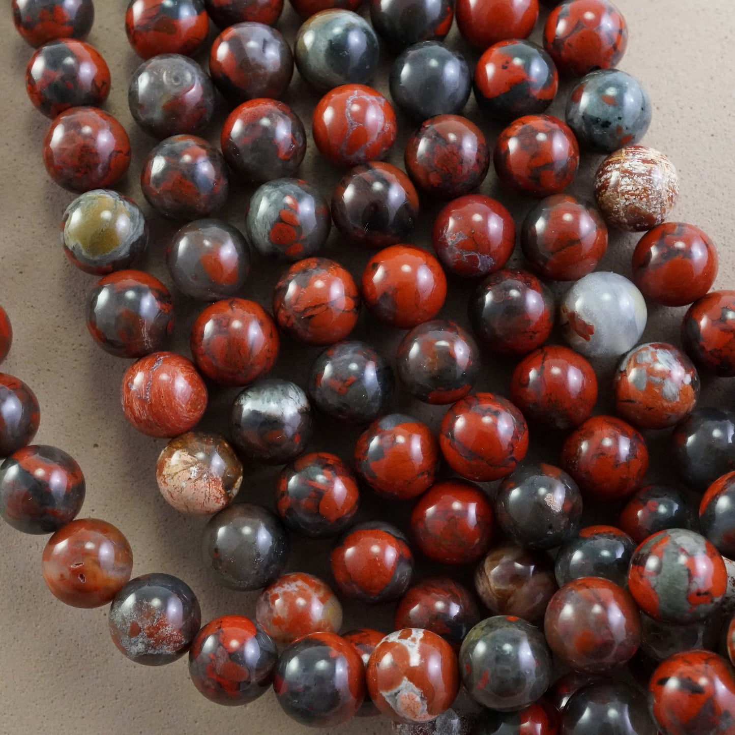 Poppy Jasper (Round)(Smooth)(6mm)(8mm)(10mm)(16"Strand)