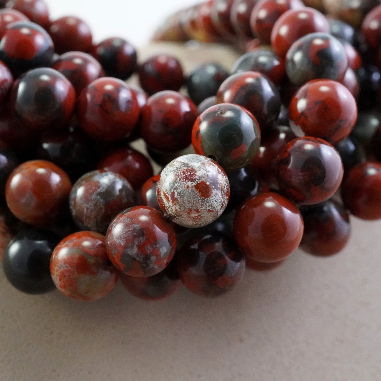 Poppy Jasper (Round)(Smooth)(6mm)(8mm)(10mm)(16"Strand)