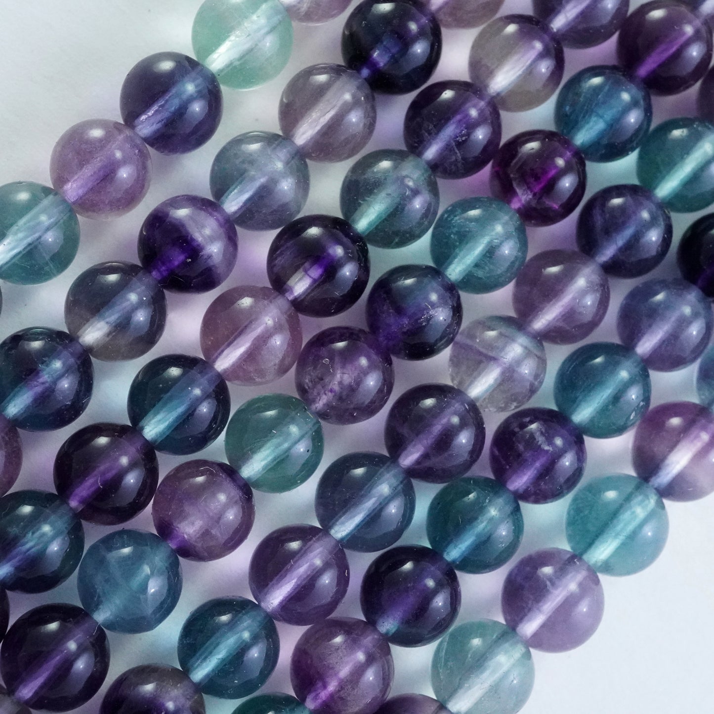 Rainbow Fluorite (Premium)(Round)(Smooth)(6mm)(8mm)(10mm)(16"Strand)