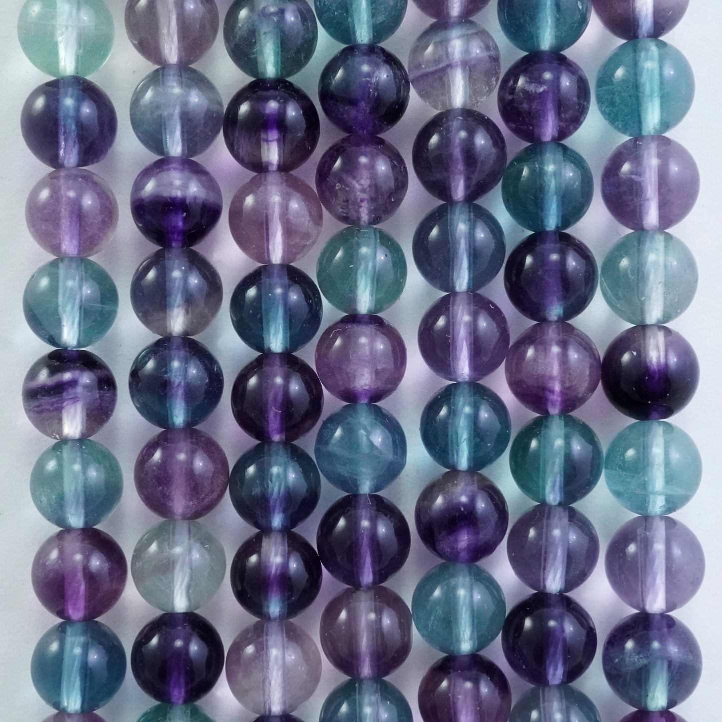 Rainbow Fluorite (Premium)(Round)(Smooth)(6mm)(8mm)(10mm)(16"Strand)