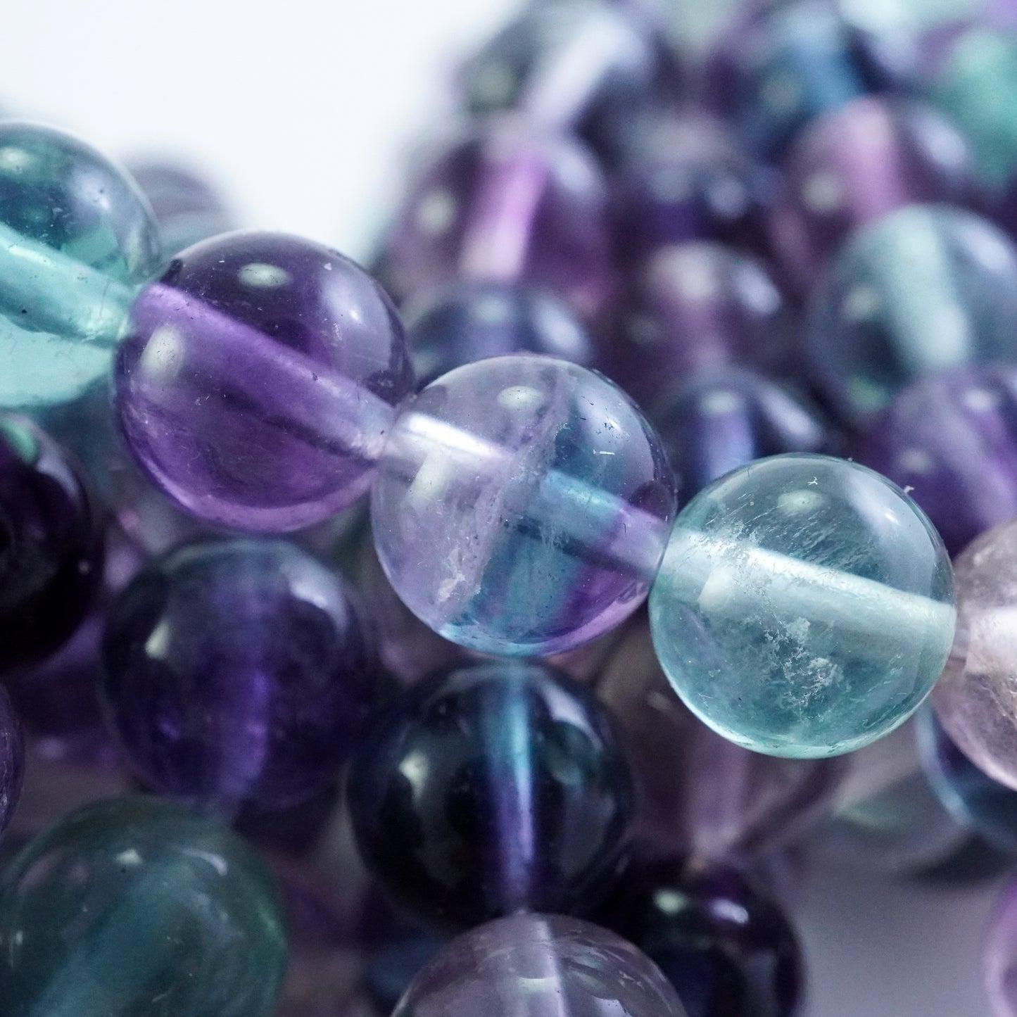 Rainbow Fluorite (Premium)(Round)(Smooth)(6mm)(8mm)(10mm)(16"Strand)