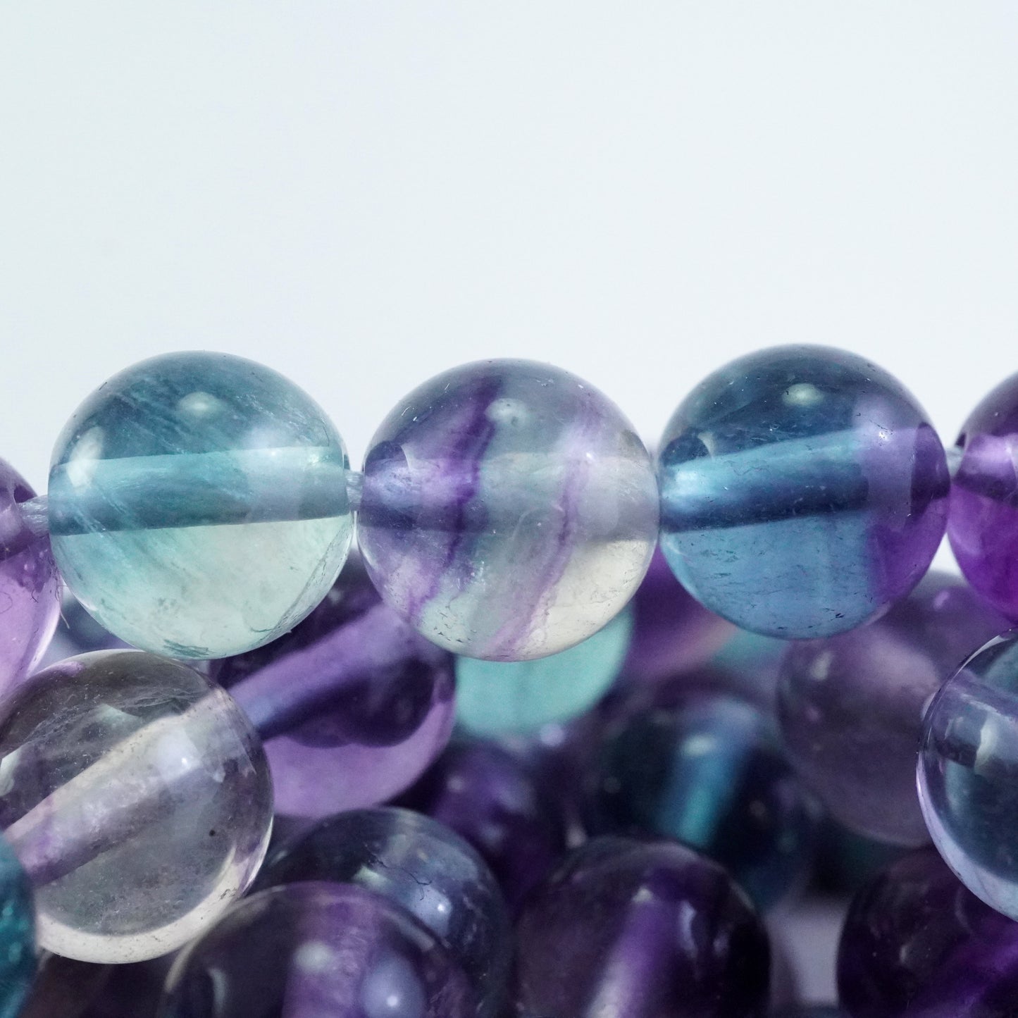 Rainbow Fluorite (Premium)(Round)(Smooth)(6mm)(8mm)(10mm)(16"Strand)