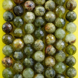 Green Garnet (Round)(Faceted)(4mm)(5mm)(6mm)(7mm)(8mm)(10mm)(16"Strand)