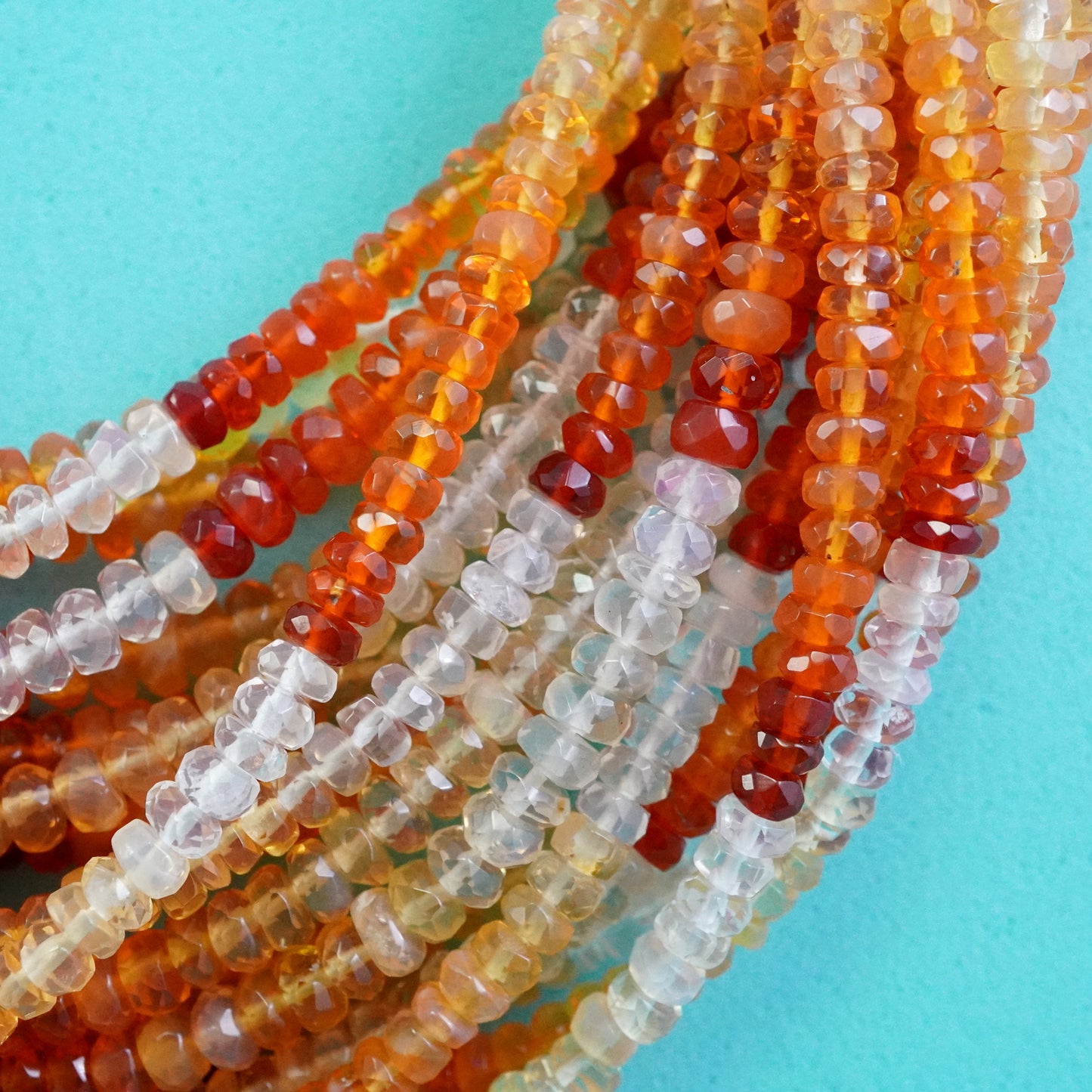 Fire Opal (Rondelle)(Faceted)(Micro)(Faceted)(4×2mm)(3×2mm)(15"Strand)