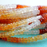 Fire Opal (Rondelle)(Faceted)(Micro)(Faceted)(4×2mm)(3×2mm)(15"Strand)