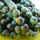 African Turquoise (Round)(Smooth)(4mm)(6mm)(8mm)(10mm)(12mm)(16"Strand)