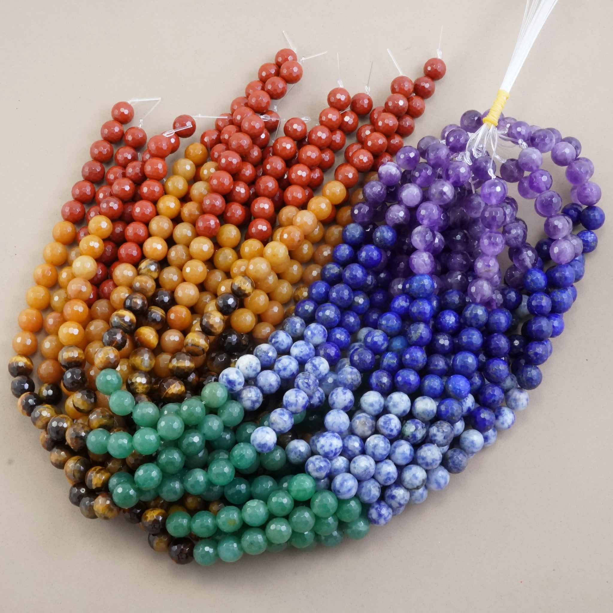 7 Chakra Stone Beads (Round)(Faceted)(4mm)(6mm)(8mm)(10mm)(16