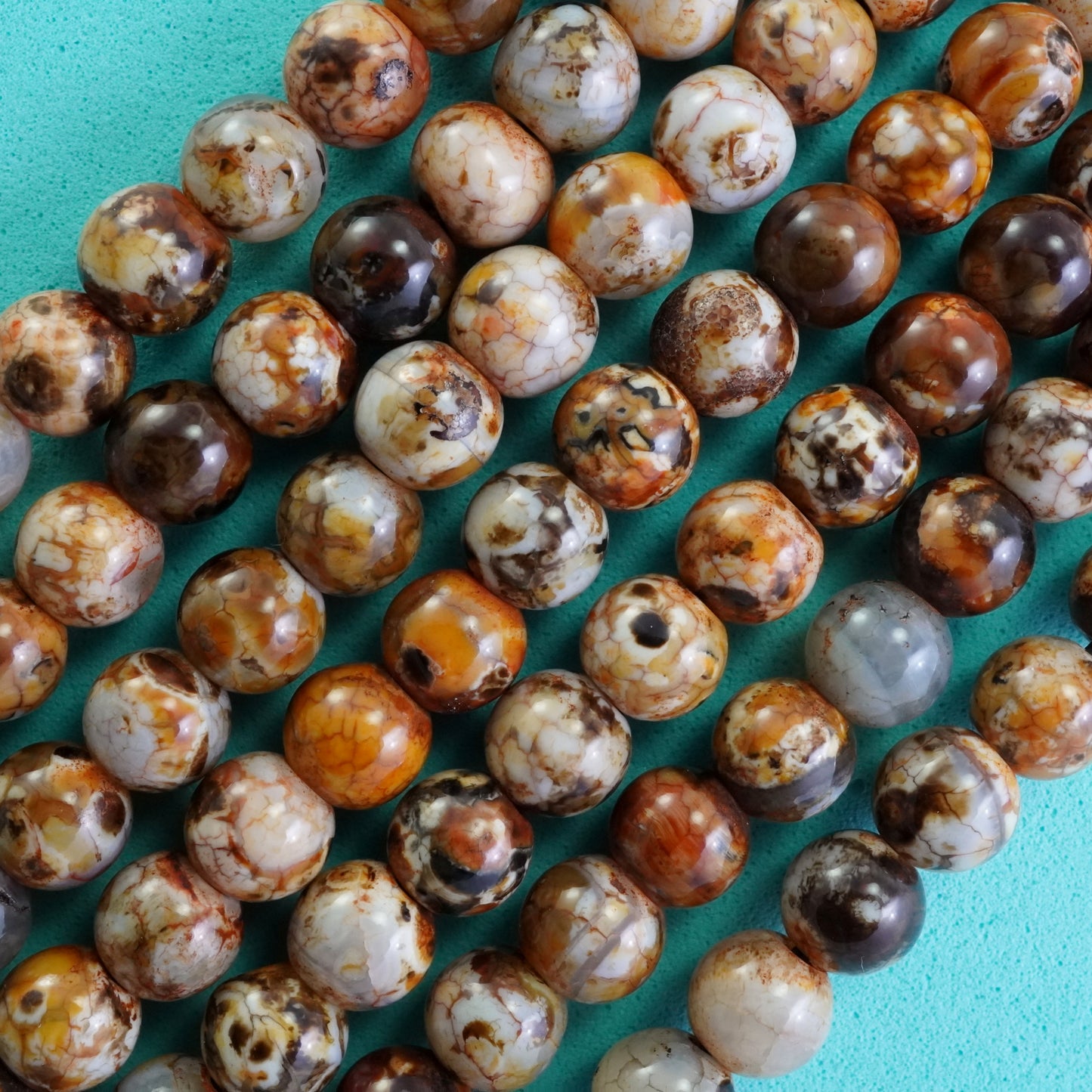 Light Brown Terra Agate (Round)(Smooth)(Dyed)(6mm)(16"Strand)