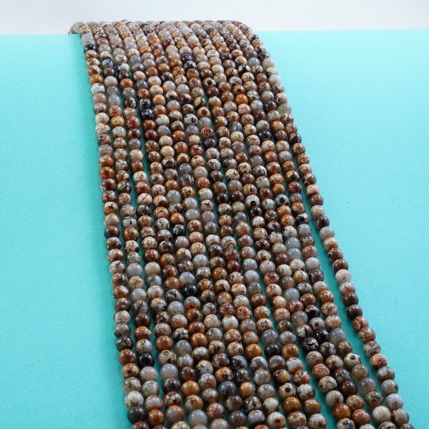 Light Brown Terra Agate (Round)(Smooth)(Dyed)(6mm)(16"Strand)