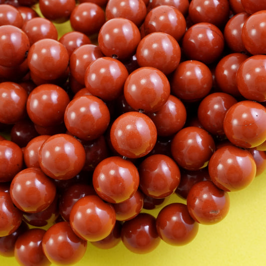 Red Jasper (Round)(Smooth)(4mm)(6mm)(8mm)(10mm)(16"Strand)