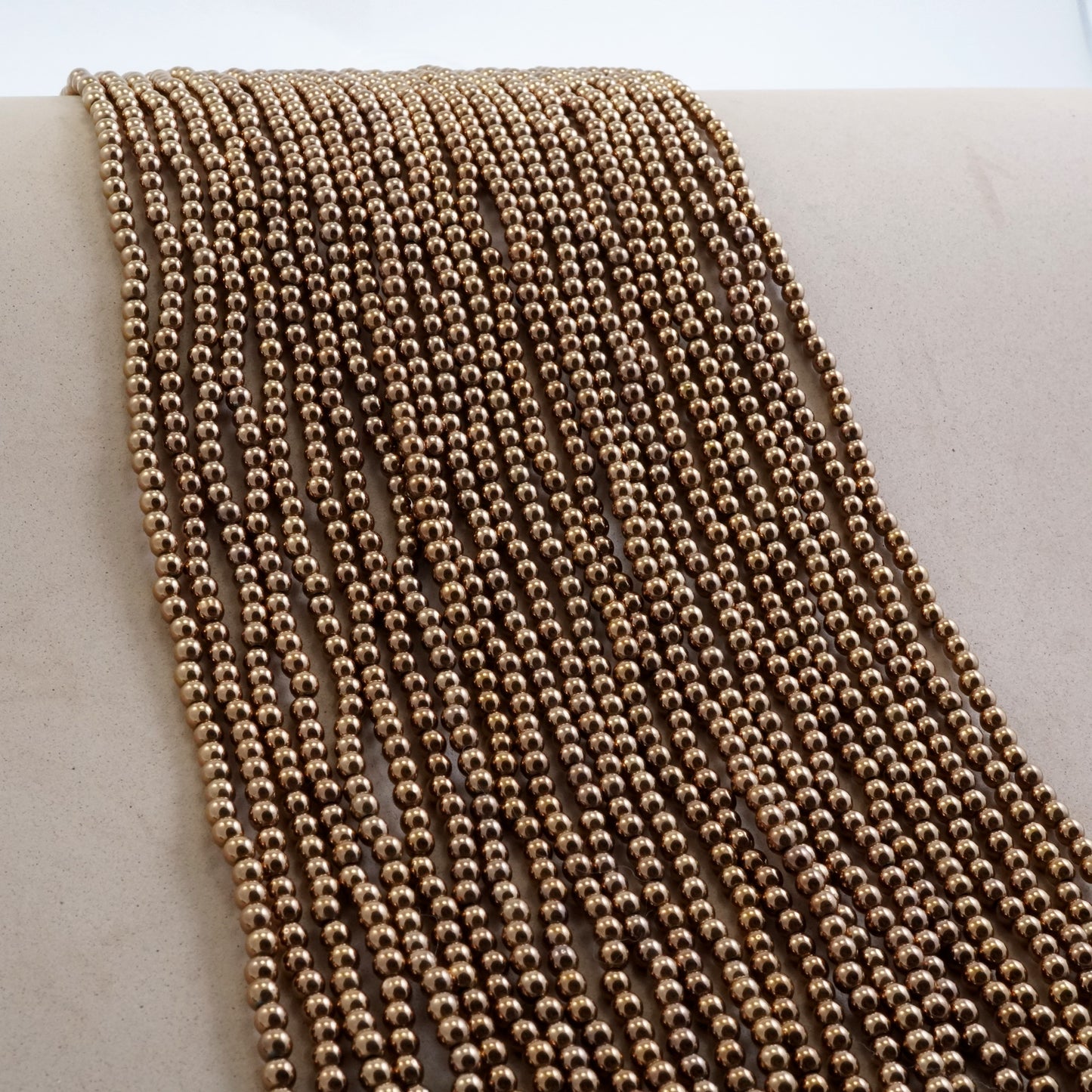 Hematite (Bronze)(Electroplated)(Round)(Smooth)(2mm)(3mm)(4mm) (6mm)(8mm)(10mm)(15.50"Strand)