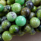 Green Serpentine (Round)(Smooth)(4mm)(6mm)(8mm)(10mm)(16"Strand)