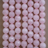 Rose Quartz (Round)(Faceted)(4mm)(6mm)(8mm)(10mm)(16"Strand)