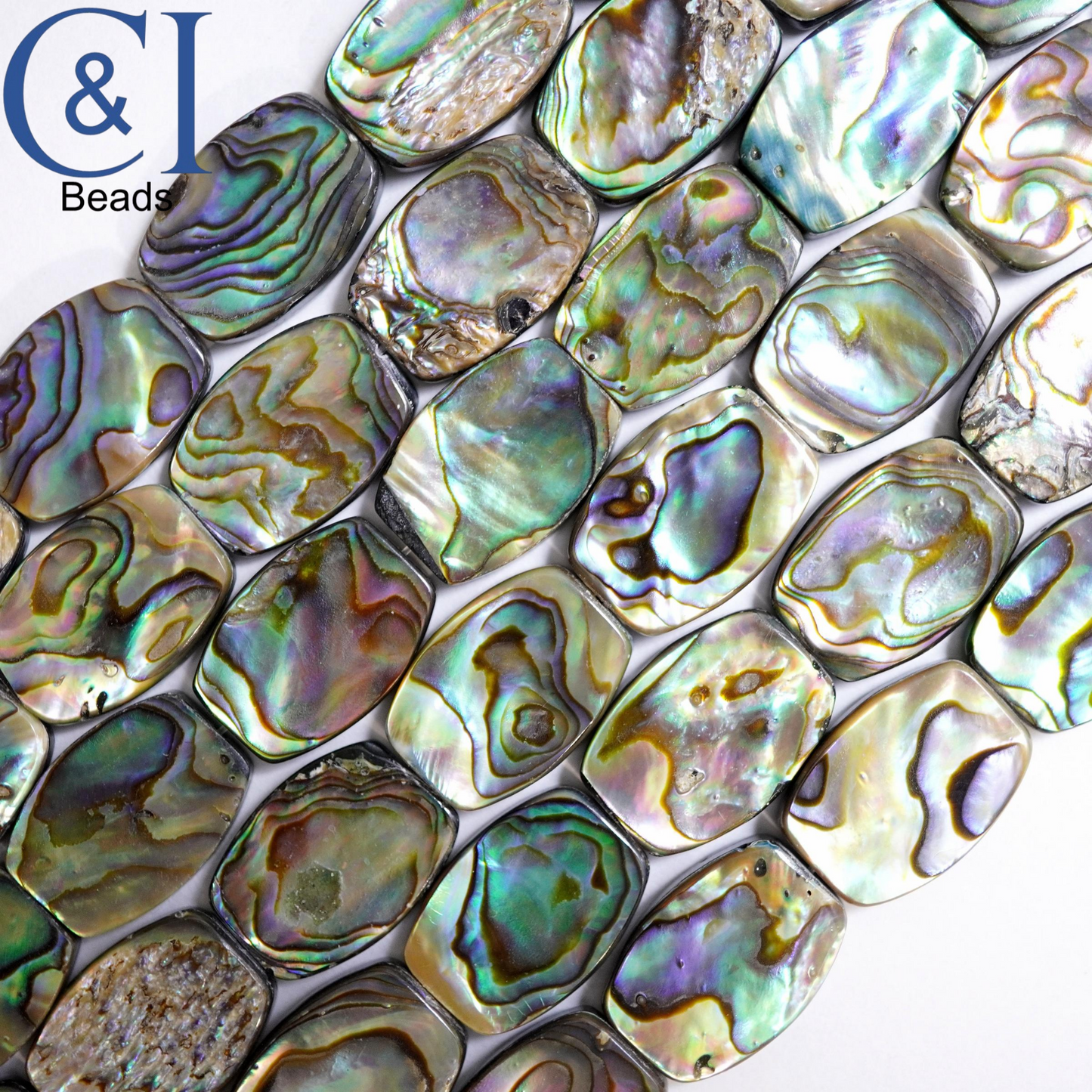 Abalone (Oval)(Flat)(12x18mm)(16"Strand)