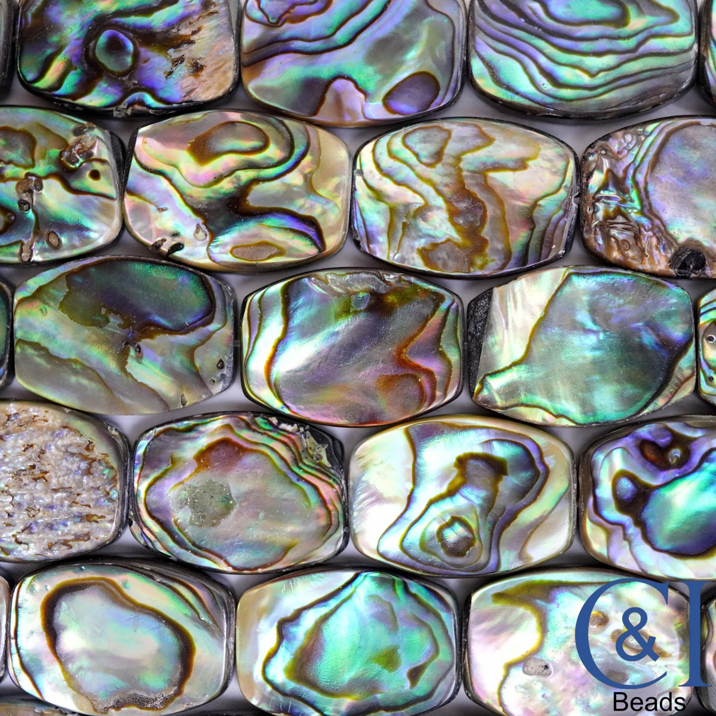 Abalone (Oval)(Flat)(12x18mm)(16"Strand)