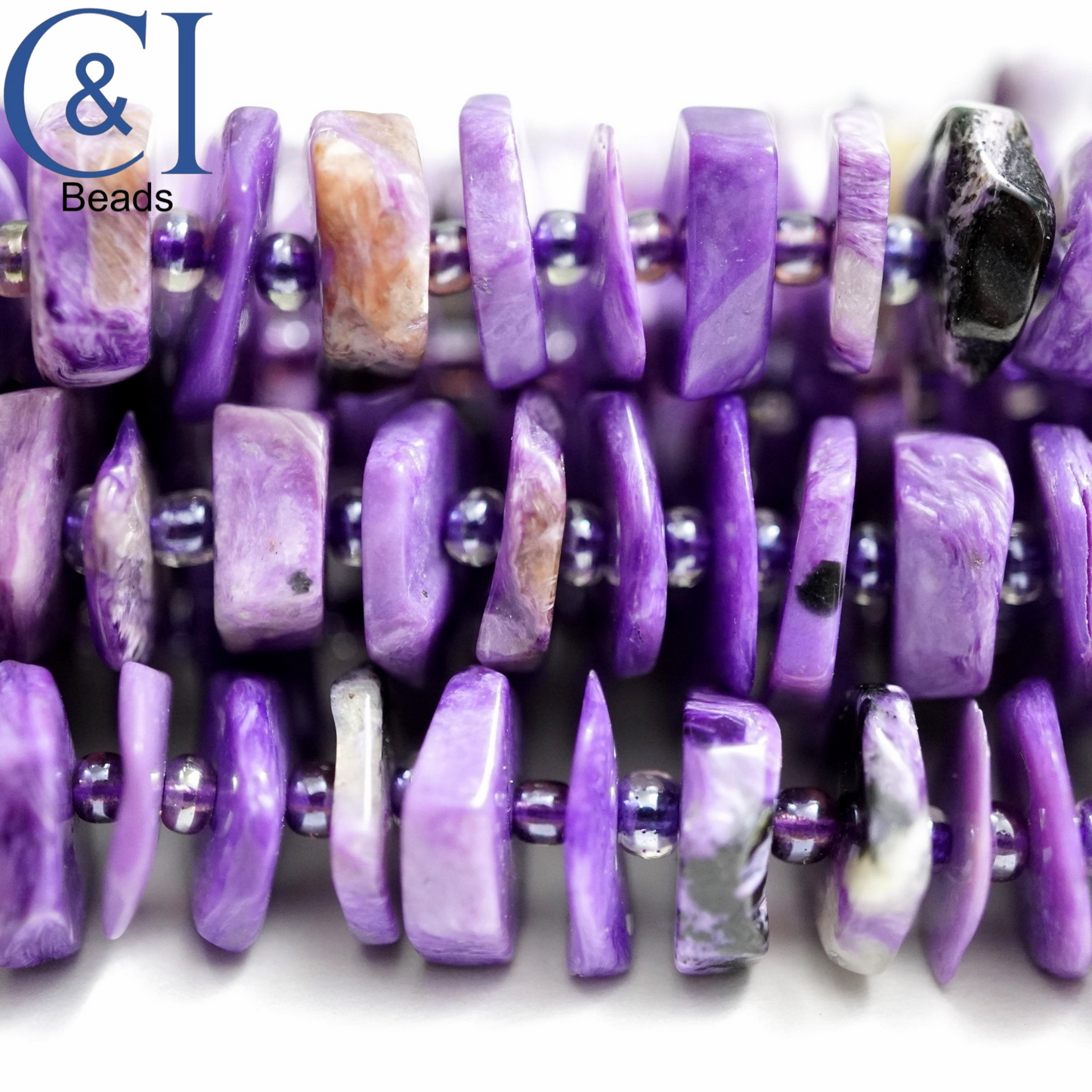 Charoite (Heishe)(Polished)(Raw)(16"Strand)(11mm)