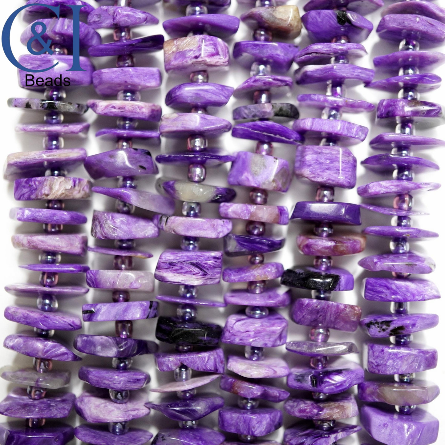 Charoite (Heishe)(Polished)(Raw)(16"Strand)(11mm)