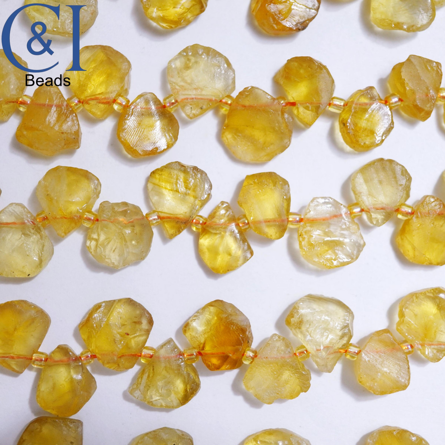 Citrine (Teardrop)(Raw)(12mm)(16mm)(16"Strand)