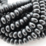 Black Onyx (Rondelle)(Matte)(6mm)(8mm)(16"Strand)