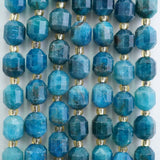 Blue Apatite (Barrel)(Faceted)(8x7mm)(16"Strand)