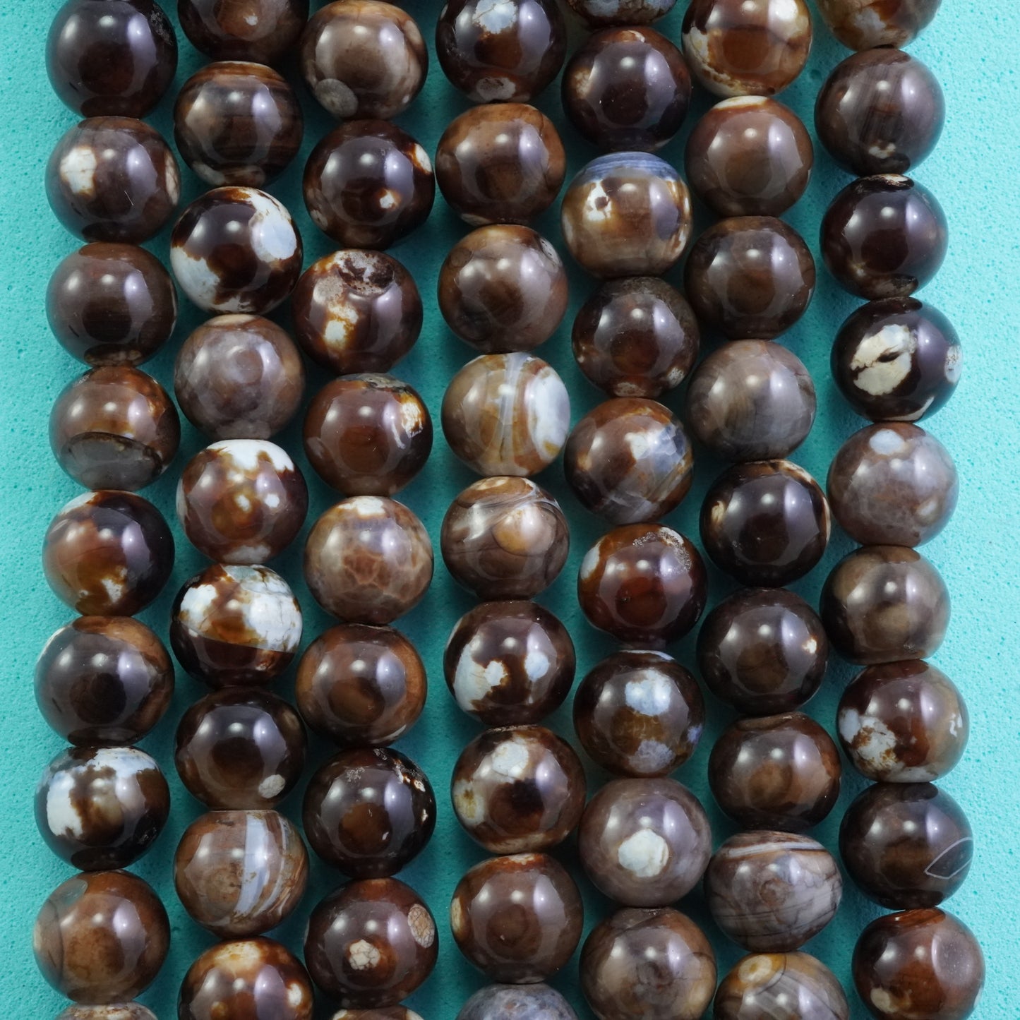 Dark Brown Terra Agate (Round)(Smooth)(Dyed)(8mm)(10mm)(16"Strand)