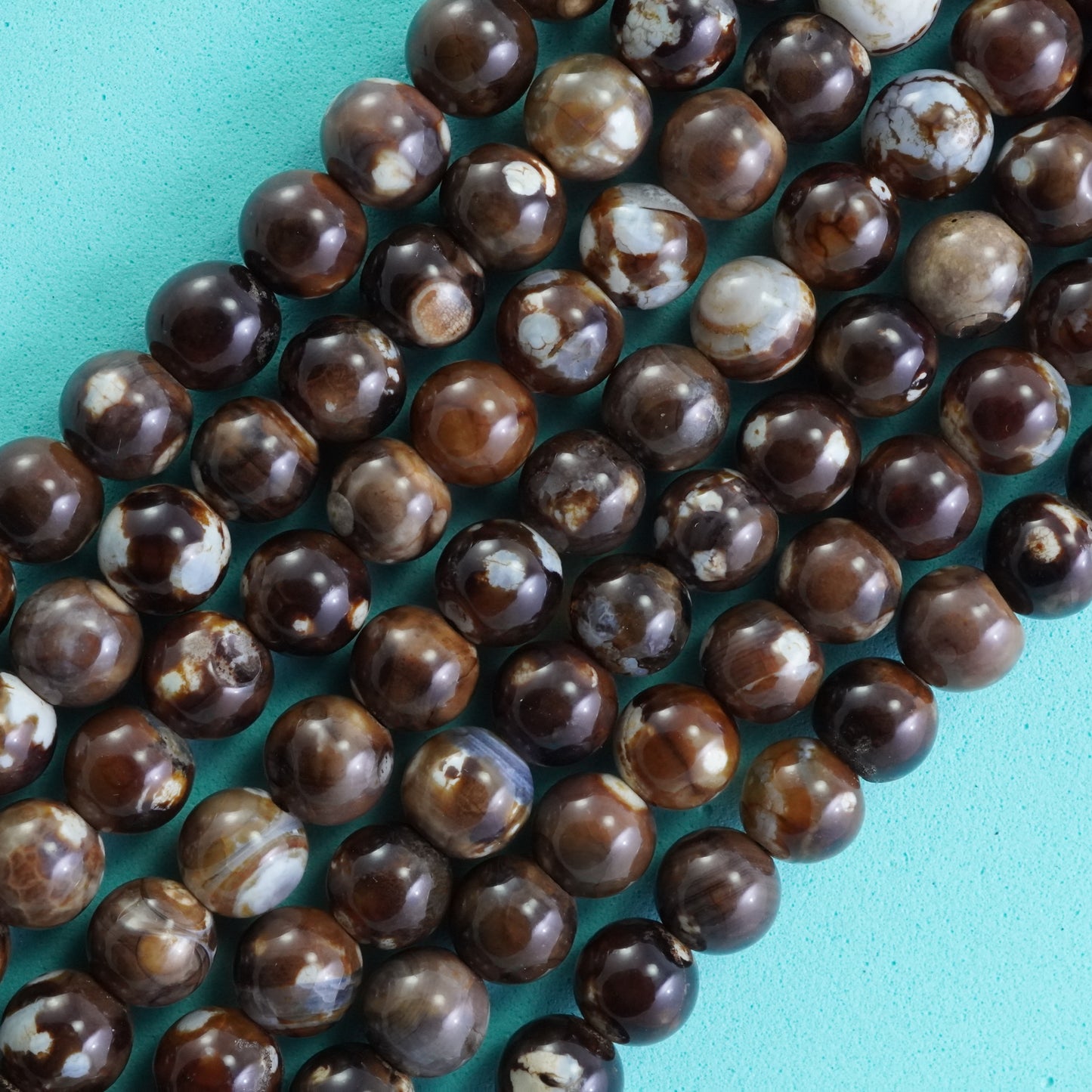 Dark Brown Terra Agate (Round)(Smooth)(Dyed)(8mm)(10mm)(16"Strand)